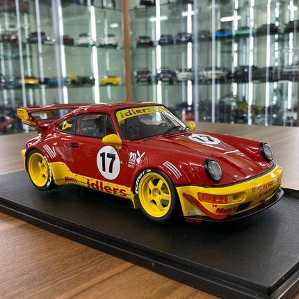 1/18 Diecast Solido Porsche RWB - MATY'S IDLERS 2016 #17 in Red/Yellow - detailed collector display model