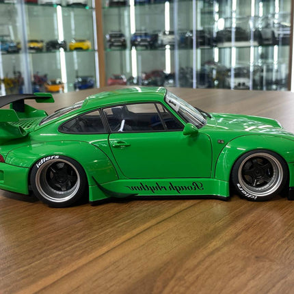 AutoArt Porsche RWB 993 Green 1:18 Diecast Model Car - collectible scale model car