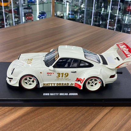 GT Spirit 1:18 Porsche RWB Natty Dread Junior #319 White Resin Model - detailed die-cast style model