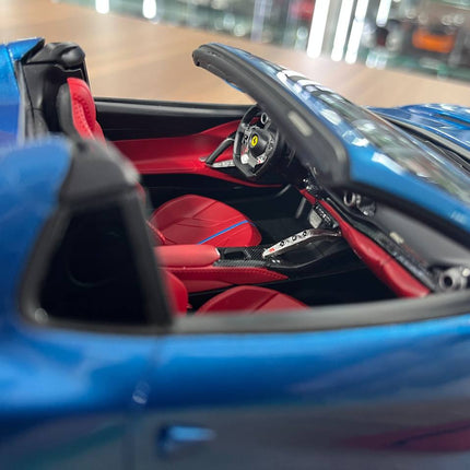 MR Collection 1/18 Ferrari 812 GTS DXB Edition Blue Resin Model Limited Edition - studio product photo of the scale model