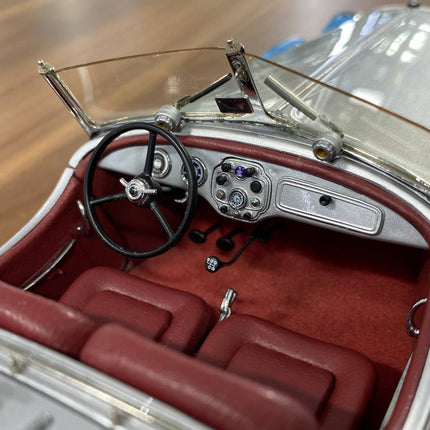 CMC Audi Front 225 Roadster 1935 1/18 Silver Blue Diecast Model Car - showroom-quality model replica