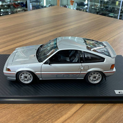 Ignition Model 1/18 Honda CRX Resin Silver Miniature Car - scale model for display