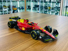 Bburago 1/18 Ferrari F1-75 C. Sainz #55 2022 Matt Red/Yellow Diecast Model - detailed collector display model
