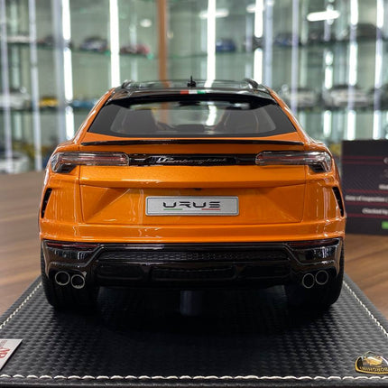 MR Collection Models Lamborghini Urus #63 1:18 Resin Model Orange Limited Edition - premium collector scale model