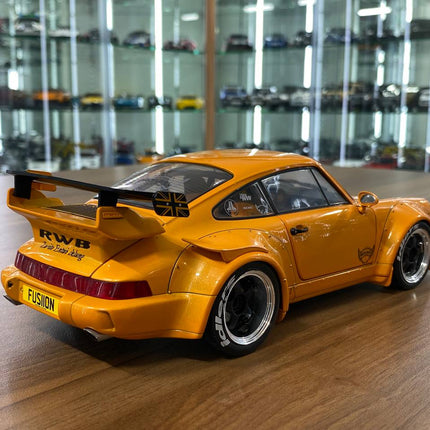Solido 1/18 Porsche 964 RWB HIBIKI 2016 Orange Diecast Model Car - fine detailed model replica