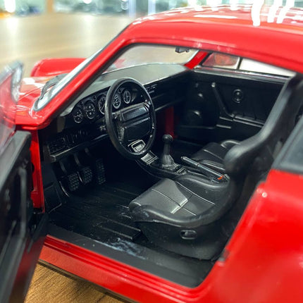 Solido 1/18 Diecast Porsche 911 964 Turbo 3.6 Roughe 1990 Dark Red Model Car - showroom-quality model replica