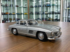 Minichamps Mercedes-Benz 300 SL 1955 1:18 Silver Diecast Model Car with Opening Doors - detailed collector display model