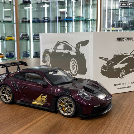 1/18 Diecast – Minichamps Porsche 911 (992) GT3 RS 2024 Weissach Paket in Purple - fine detailed model replica