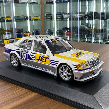 Minichamps Mercedes-Benz 190E Evo 1 1:18 Diecast Model MS-JET-Racing DTM 1990 - detailed collector display model