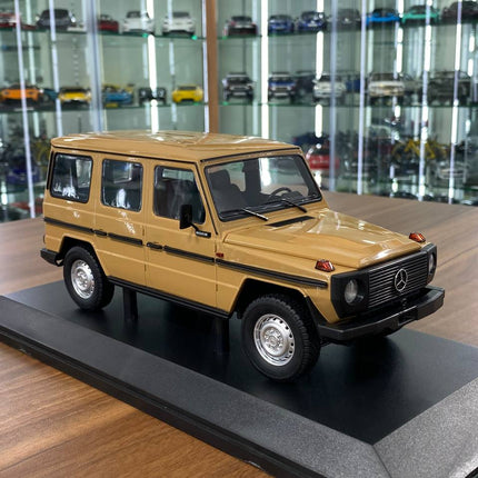 Minichamps Mercedes-Benz G-Model LWB 1980 1:18 Diecast Model Car Beige - detailed collector display model