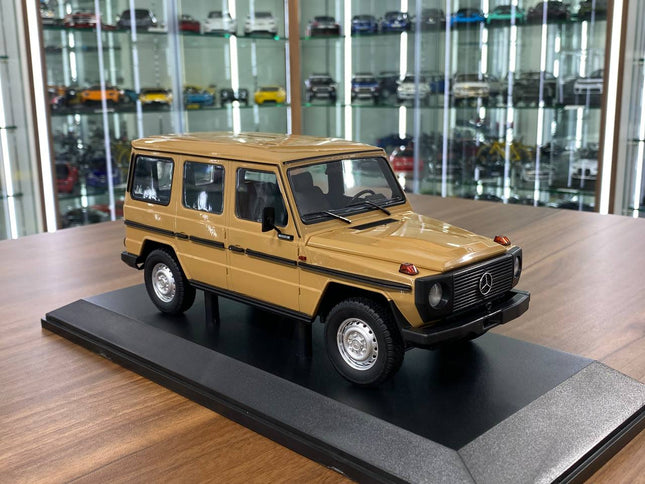 Minichamps Mercedes-Benz G-Model LWB 1980 1:18 Diecast Model Car Beige - detailed collector display model