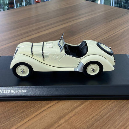 Minichamps BMW 328 Roadster 1938 1:18 White Diecast Model Car - detailed die-cast style model