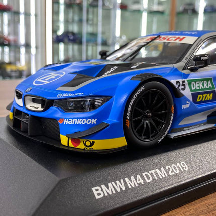 Minichamps BMW M4 DTM 2019 1:18 Diecast Model Car Blue Racing Decal - detailed die-cast style model