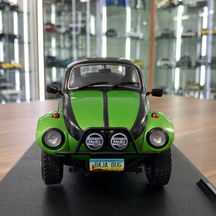 Solido 1/18 Volkswagen Beetle Baja Diecast Model 1976 Green - studio product photo of the scale model
