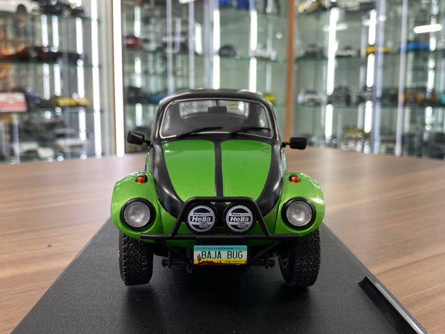 Solido 1/18 Volkswagen Beetle Baja Diecast Model 1976 Green - studio product photo of the scale model