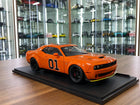 Solido 1:18 Diecast Dodge Challenger R/T Scat Pack Wide Body Hazzard Tribute 2023 Orange - detailed collector display model