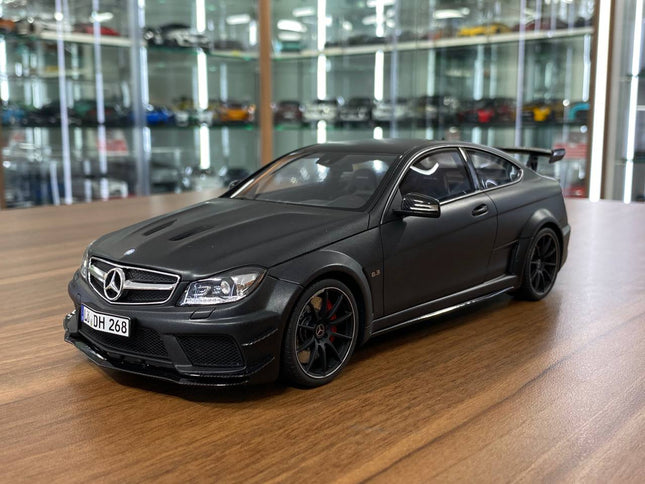 GT Spirit 1:18 Mercedes-Benz AMG C63 Black Series Matt Black - studio product photo of the scale model