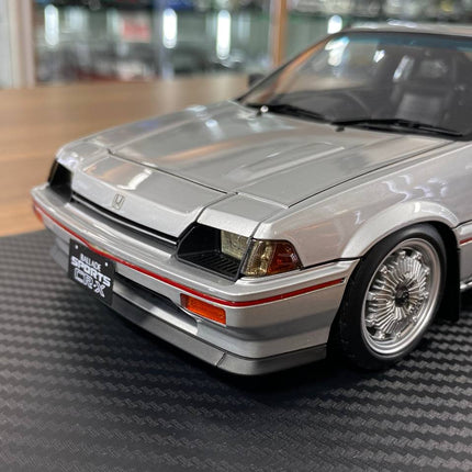 Ignition Model 1/18 Honda CRX Resin Silver Miniature Car - detailed die-cast style model