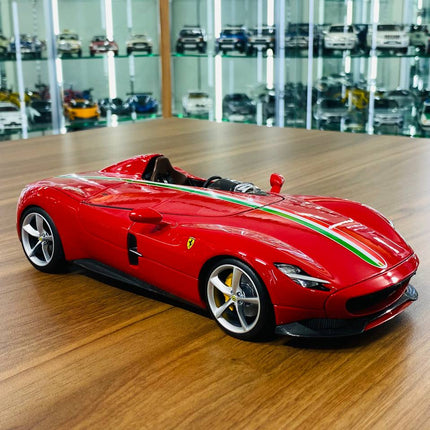 Bburago Ferrari Monza SP1 2018 1:18 Scale Diecast Model Car Red - detailed collector display model