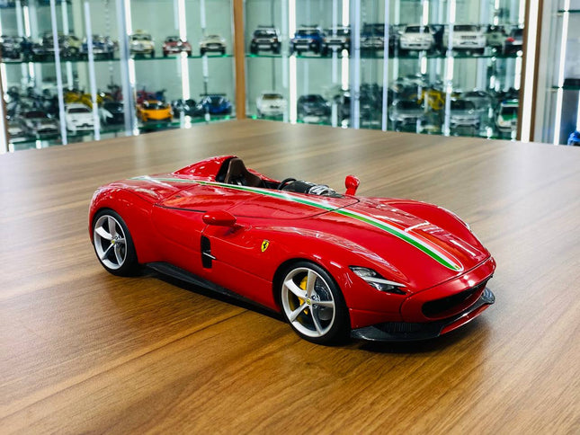 Bburago Ferrari Monza SP1 2018 1:18 Scale Diecast Model Car Red - detailed collector display model