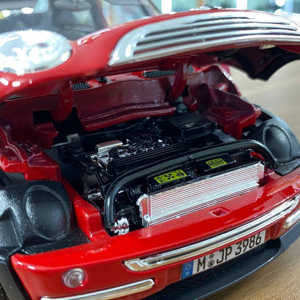 Bburago Mini Cooper 1/18 Diecast Model Car Red Full Opening - collector edition scale model