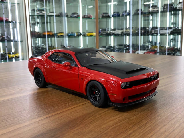 AutoArt Dodge Challenger SRT Demon Red 1:18 Diecast Model Car - detailed collector display model