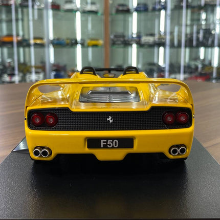 KK Scale Ferrari F50 1:18 Yellow Diecast Model Car - premium collector scale model