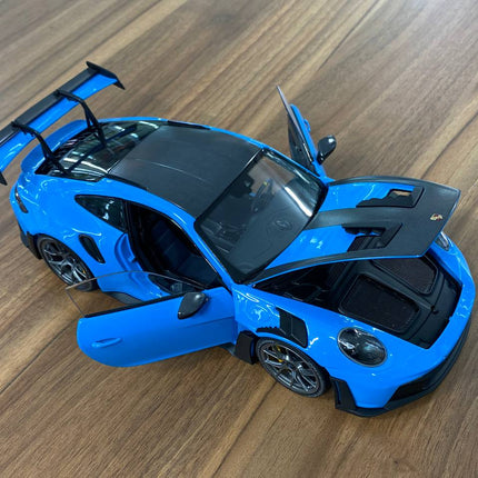 Minichamps Porsche 911 992 GT3 RS 2024 Weissach Paket 1:18 Diecast Model Blue - scale model for display