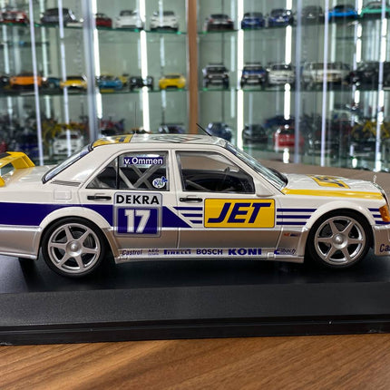 Minichamps Mercedes-Benz 190E Evo 1 1:18 Diecast Model MS-JET-Racing DTM 1990 - collectible scale model car