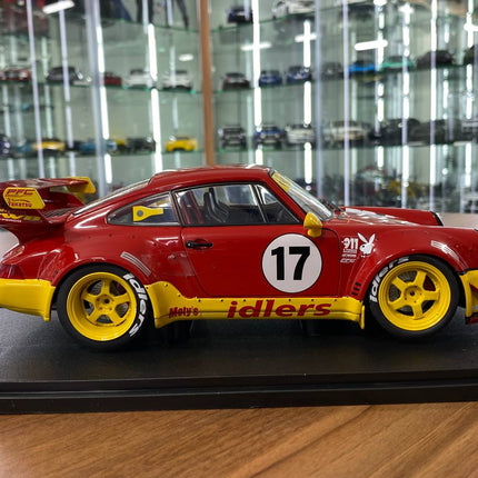1/18 Diecast Solido Porsche RWB - MATY'S IDLERS 2016 #17 in Red/Yellow - collectible scale model car