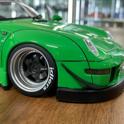 AutoArt Porsche RWB 993 Green 1:18 Diecast Model Car - scale model for display