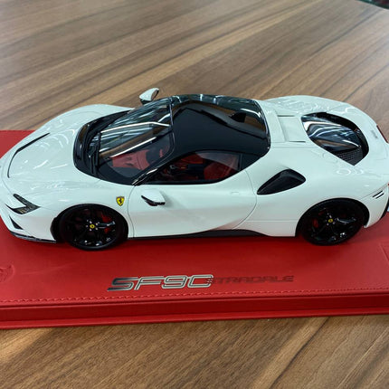 1/18 BBR Ferrari SF90 Stradale Resin Model Gloss Avus White - scale model for display