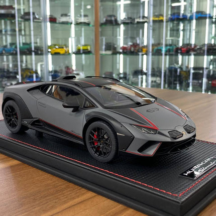MR Collection 1/18 Lamborghini Huracan Sterrato Resin Model Grigio Vulcano - detailed collector display model