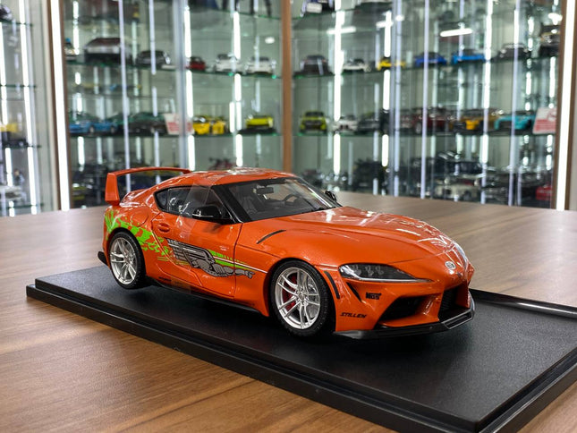 Solido Toyota Supra GR Tribute 2024 1:18 Orange Diecast Model Car - detailed collector display model