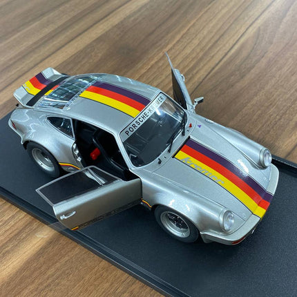 Solido Porsche 911 RSR-Kremer Design 1973 1:18 Diecast Model Car Silver - premium collector scale model