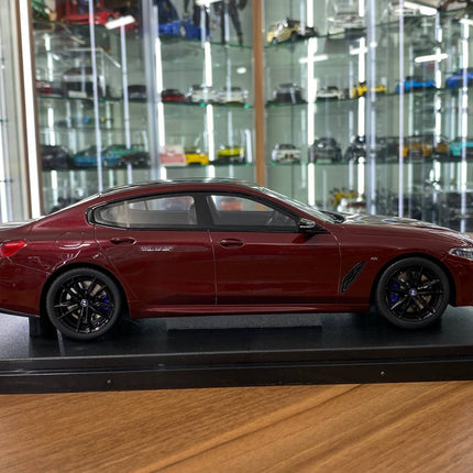 GT Spirit 1/18 BMW M850i Gran Coupe xDrive M Performance Diecast Model Dark Red - collectible scale model car