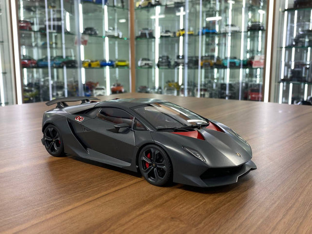 AutoArt – Lamborghini Sesto Elemento | | Full Opening | Grey Carbon Fiber 1:18 Diecast Model Car - detailed collector display