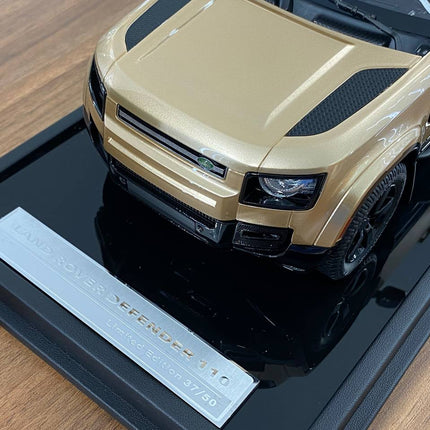 MotorHelix 1:18 Land Rover Defender 110 Gold Resin Model Limited 50 Pcs - scale model for display