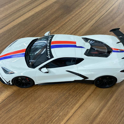 GT Spirit Chevrolet Corvette C8 Henn-Vette 1:18 White Resin Model - scale model for display