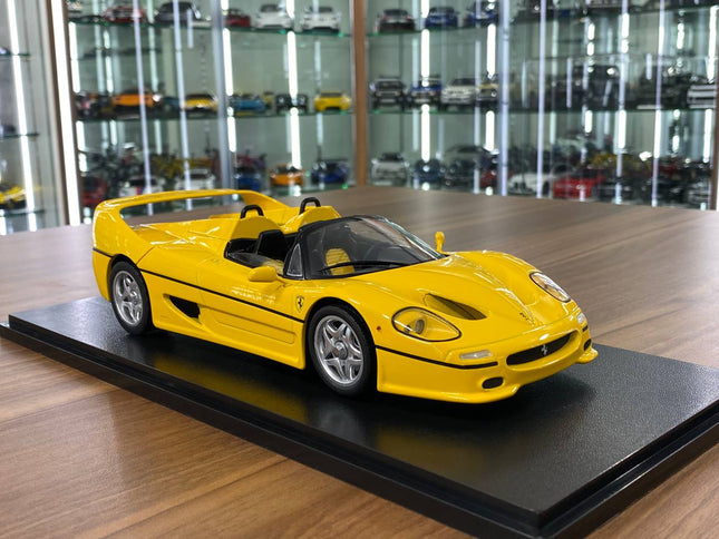 KK Scale Ferrari F50 1:18 Yellow Diecast Model Car - detailed collector display model