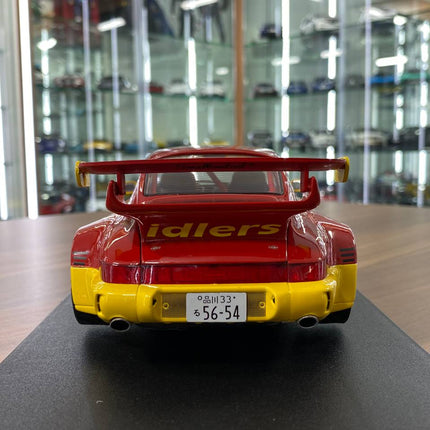 1/18 Diecast Solido Porsche RWB - MATY'S IDLERS 2016 #17 in Red/Yellow - premium collector scale model