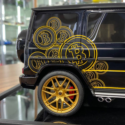 MotorHelix 1:18 Resin Mercedes-Benz AMG G63 Bitcoin Black - detailed die-cast style model
