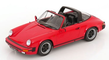 1:18 scale red Porsche 911 SC Targa diecast model car, side view, black interior