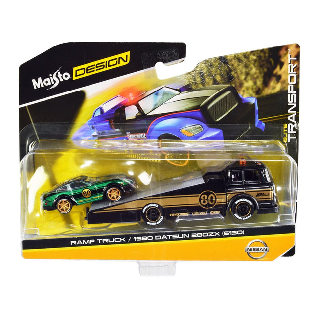 https://cdn.shopify.com/s/files/1/0504/9925/6496/files/ramp-truck-80-dark-gray-metallic-with-gold-metallic-stripes-jdm-garage-and-1980-datsun-280zx-s130-80-green-metallic-with-stripes-elite-transport-series-164-diec-348722.jpg?v=1748418492