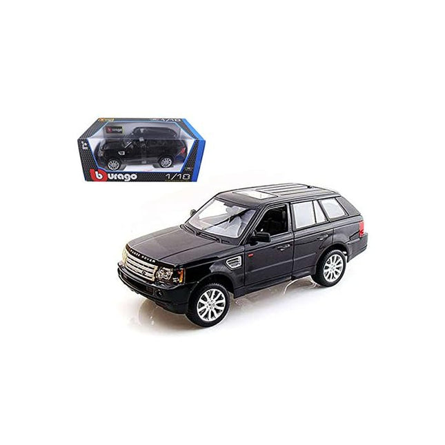 1/18 Diecast Range Rover Sport Black Car Bburago Scale Model Car - studio product photo of the scale model