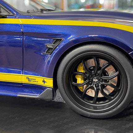 GT Spirit 1/18 Ford Mustang Shelby Super Snake 2021 Blue/Yellow Stripes Limited Edition - collector edition scale model