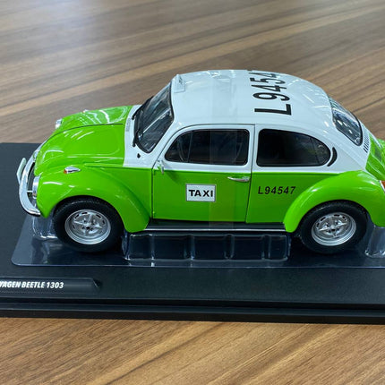 Solido Volkswagen Beetle 1303 Mexican Taxi 1974 1:18 Green Diecast Model - collector display piece
