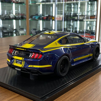 GT Spirit 1/18 Ford Mustang Shelby Super Snake 2021 Blue/Yellow Stripes Limited Edition - fine detailed model replica