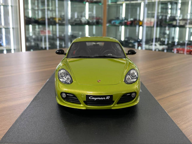 GT Spirit 1:18 Porsche (987.2) Cayman R 2012 Green Limited Edition Resin Model - studio product photo of the scale model