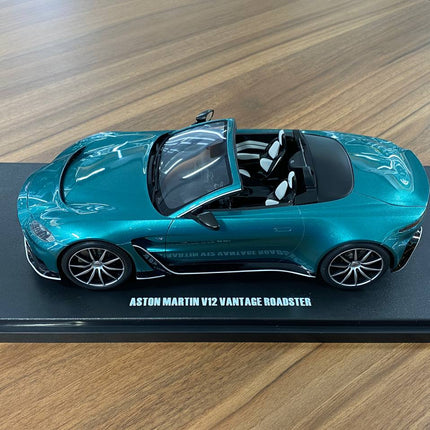 GT Spirit 1/18 Aston Martin V12 Vantage Roadster 2023 Green Resin Model - detailed die-cast style model